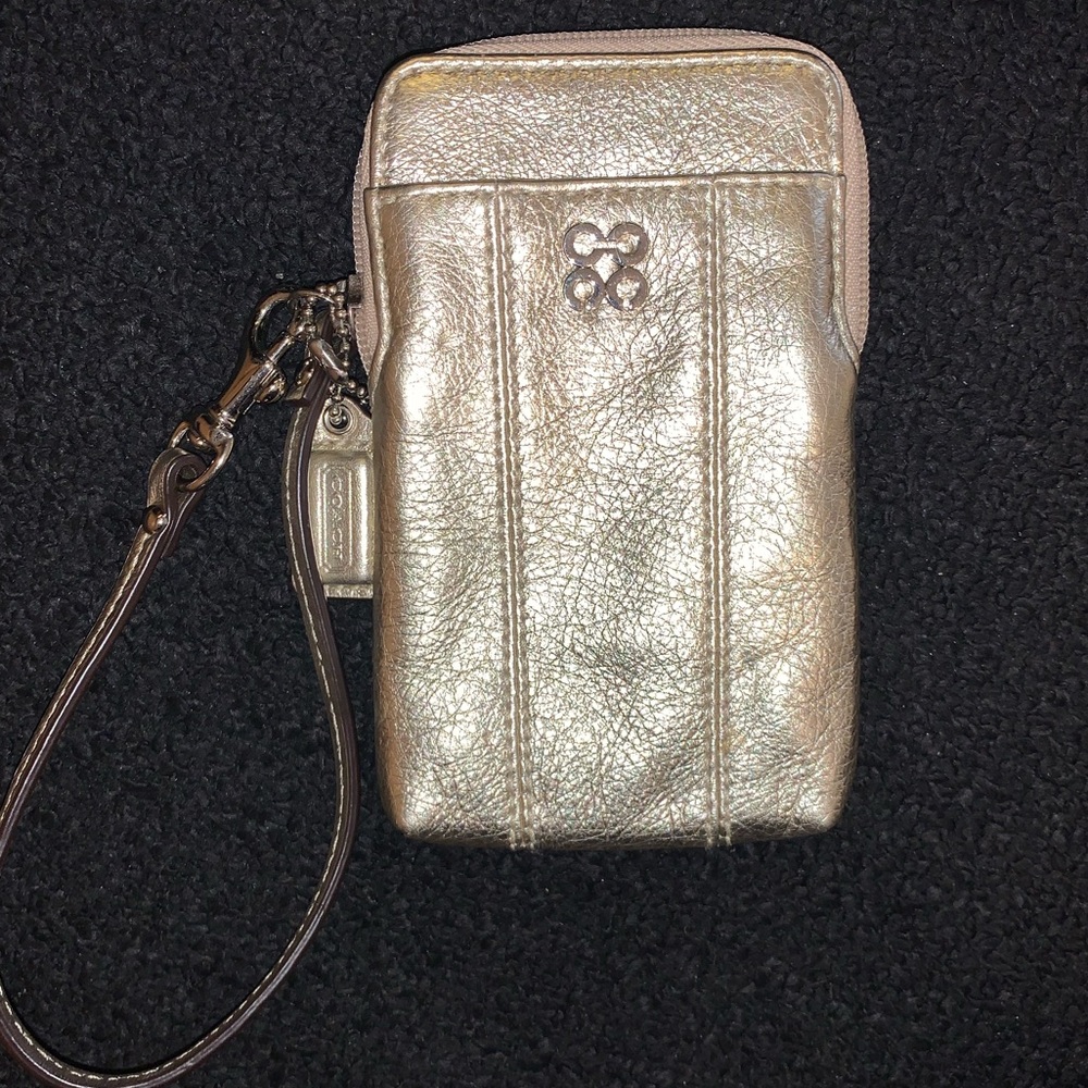 Coach Silver/Gold Wristlet Wallet - Picture 3 of 9